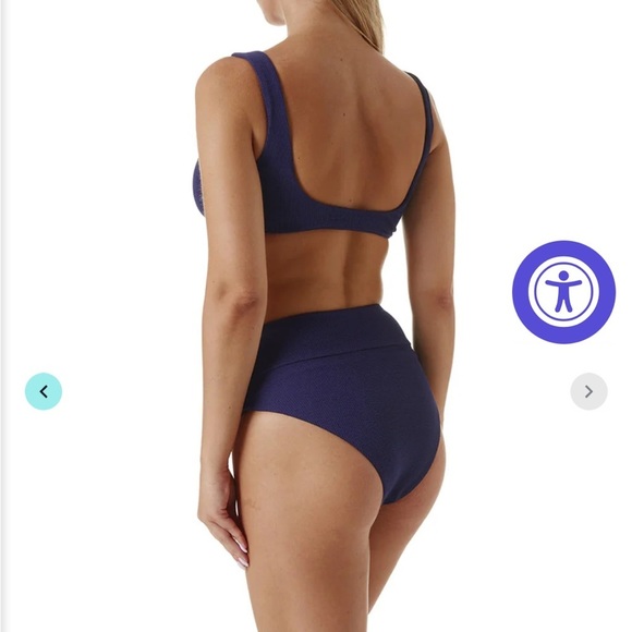 Melissa Odabash Hampton navy ridges high waist bikini bottom - Picture 3 of 13